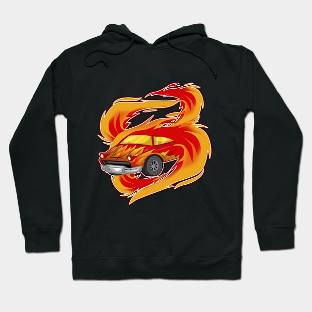 Burning car Hoodie by Markus Schnabel